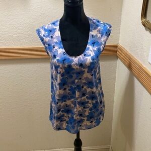 J. Crew blue v neck floral blouse!!